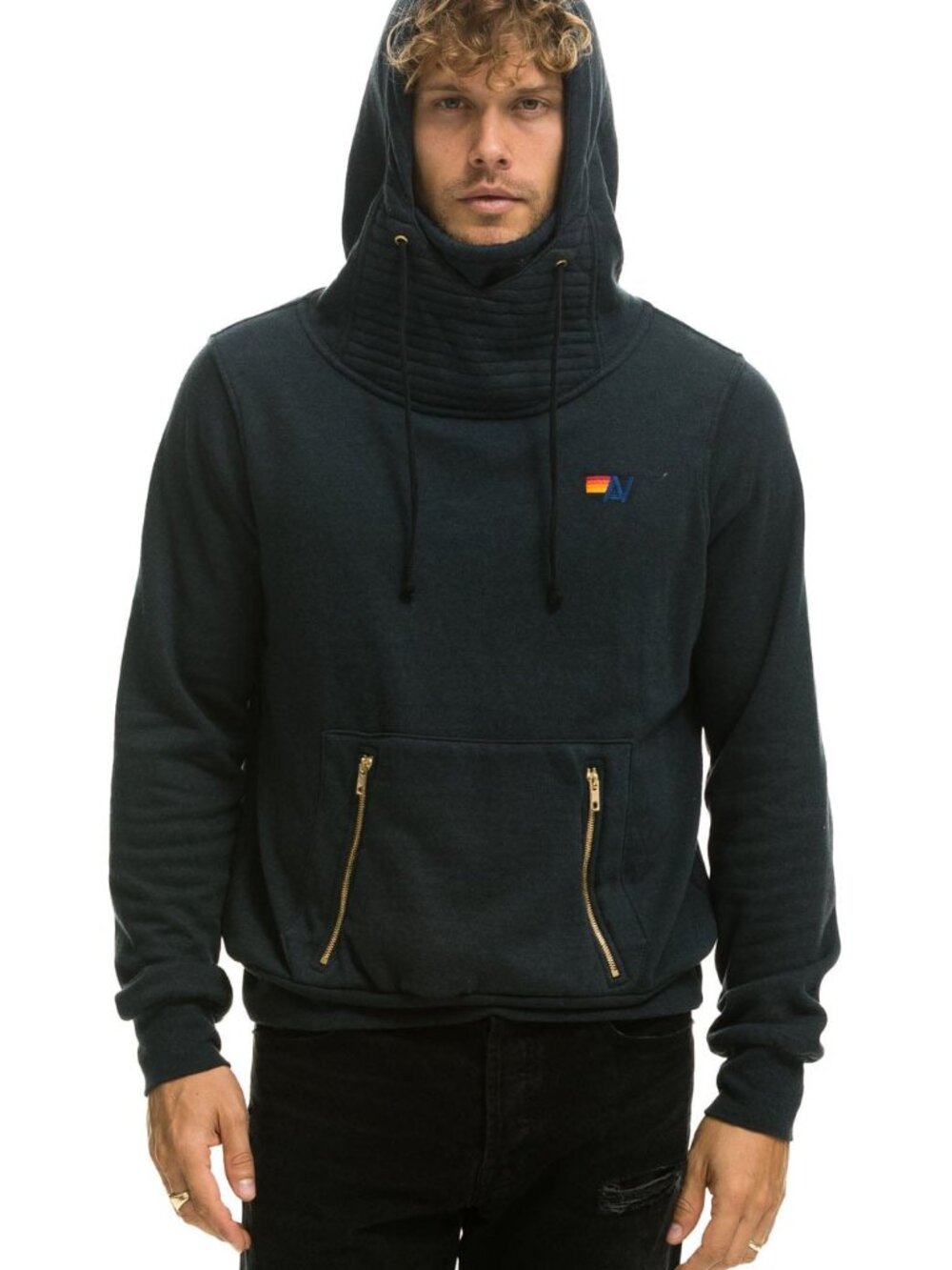 NEW Aviator Nation sz L Ninja Pullover Hoodie Charcoal Unisex - Picture 7 of 7